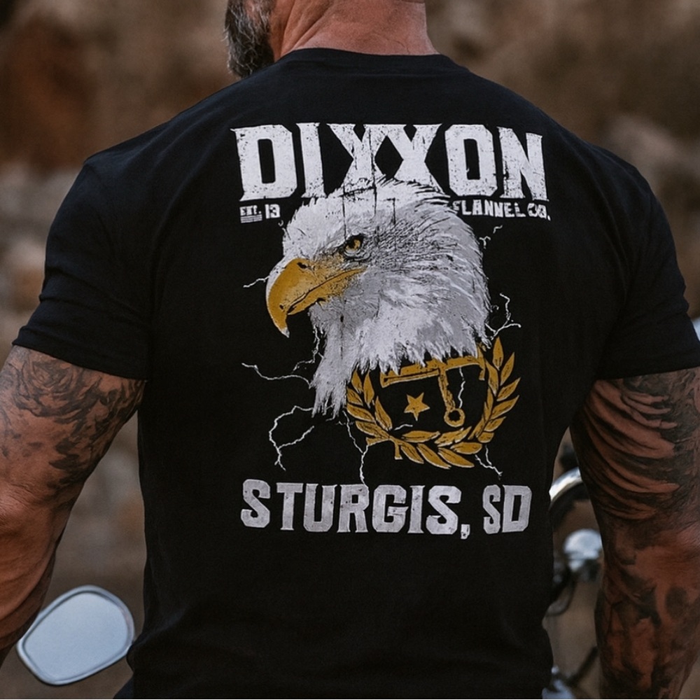 DIXXON Black and Gold Eagle Tee